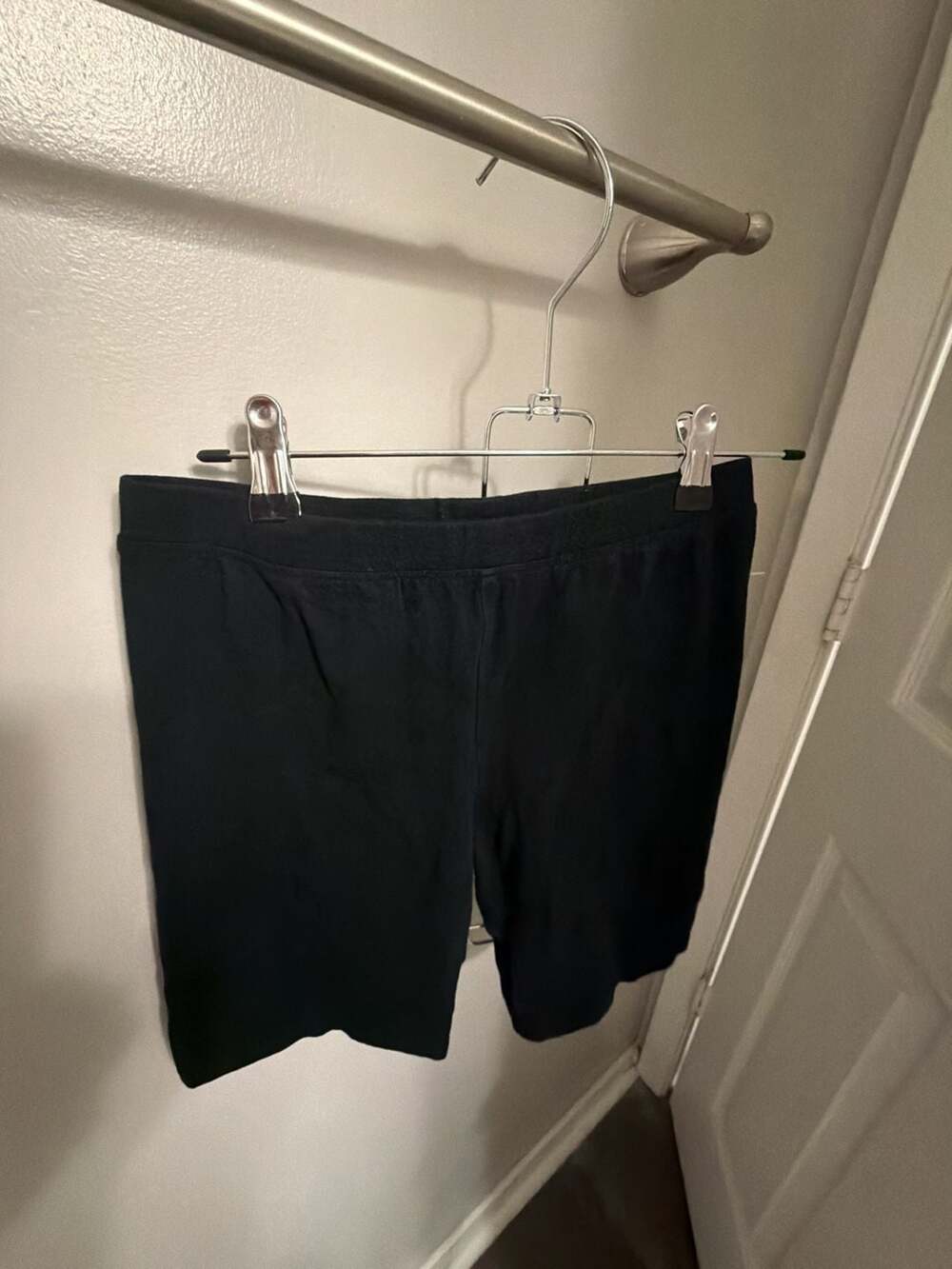 Paperflower Girl’s  Black Cotton Spandex Elastic Waist Bermuda Shorts, Size XL